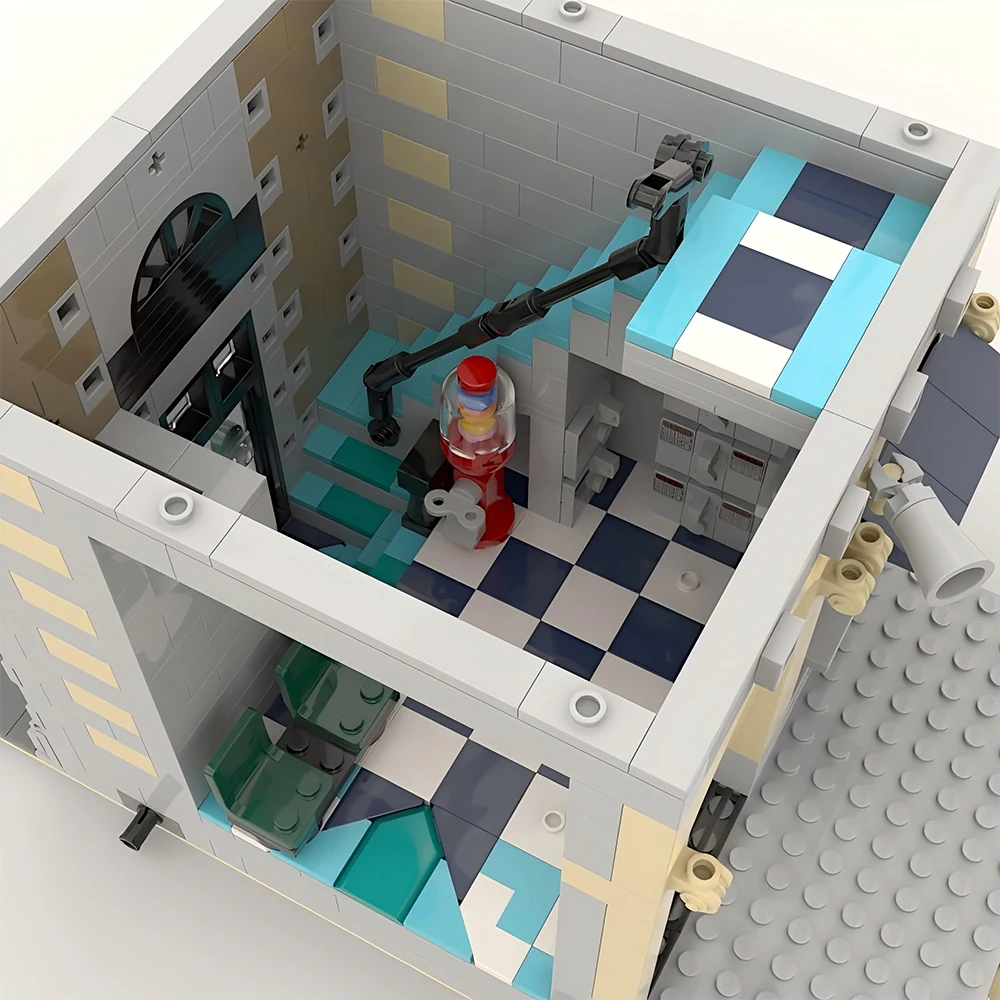 Фото Новый MOC-85866 городской модульный центральный железнодорожный вокзал строительные блоки 4236 шт. подарки на день рождения для взрослых детские рождественские игрушки подарки №3