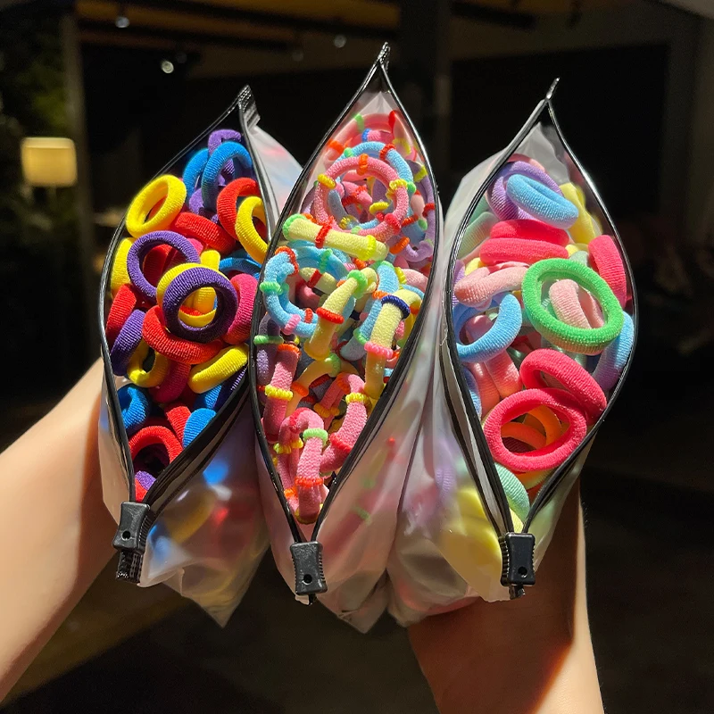 

100/1000Pcs/Pack Hair Ties Scrunchies Elastic Rubber Bands Rope Baby Kids Hair Accessories For Girls Women Gum Ponytail Holder
