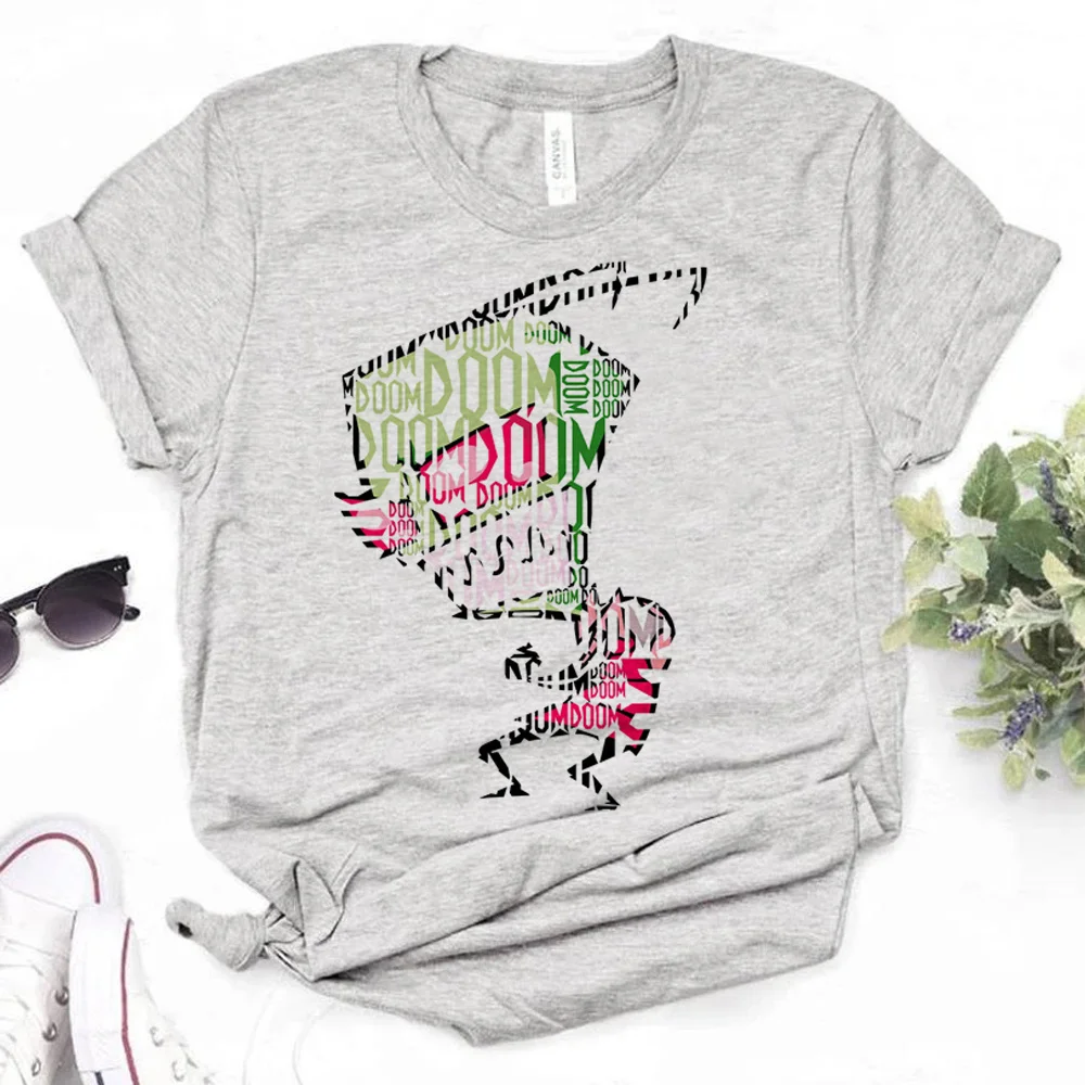 Топ Invader Zim женская летняя футболка Женская комиксная уличная одежда