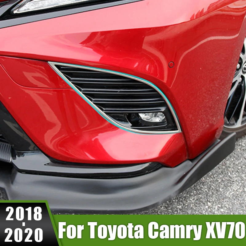 

For Toyota Camry XV70 SE XSE 2018 2019 2020 Stainless Car Styling Front Fog Light Lamp Decoration Cover Trim Frame Sticker Strip