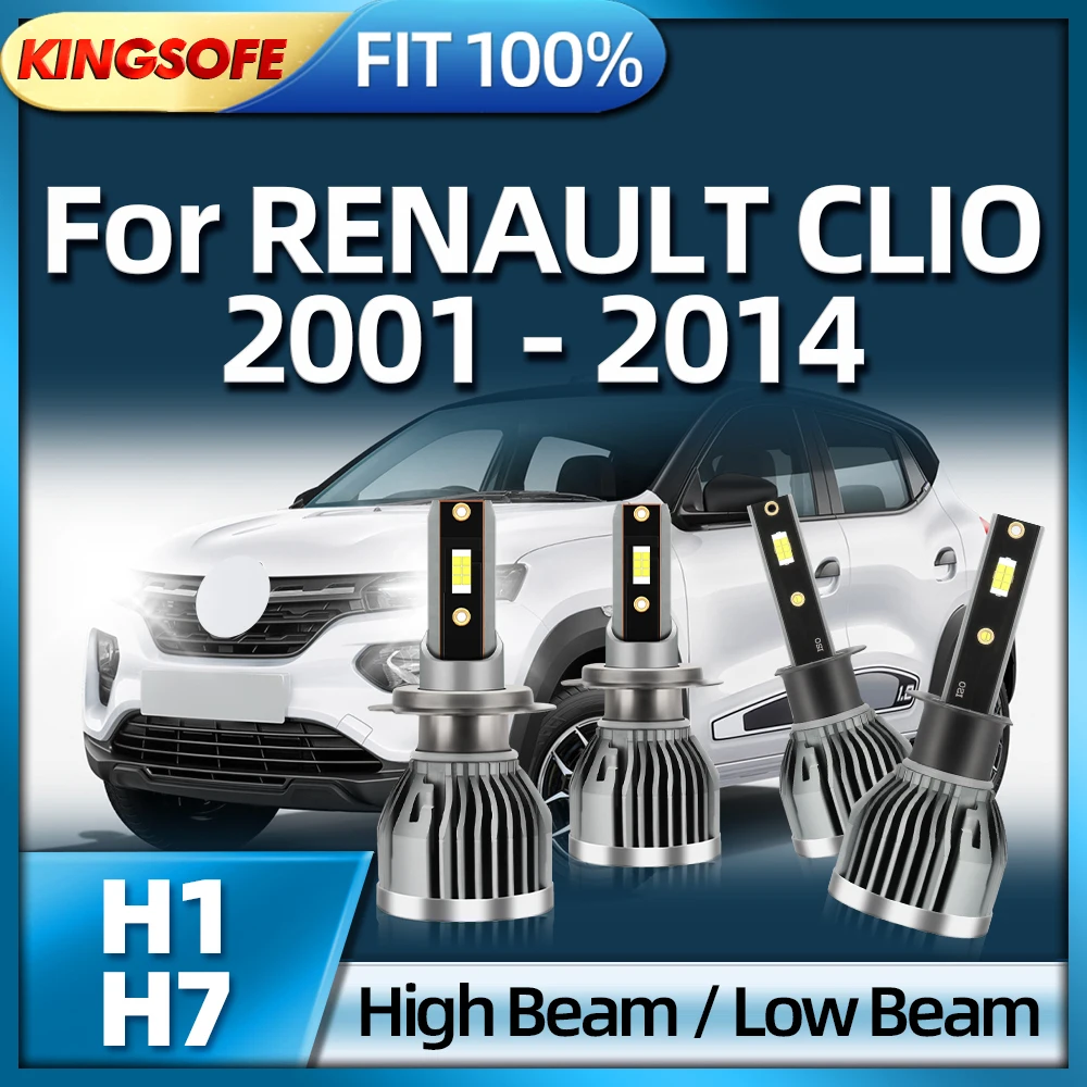 

KINGSOFE Автомобильная фара H7 светодиодный H1 Автомобильная фара для RENAULT CLIO 2001 2002 2003 2004 2005 2006 2007 2008 2009 2010 2011 2012 13 2014