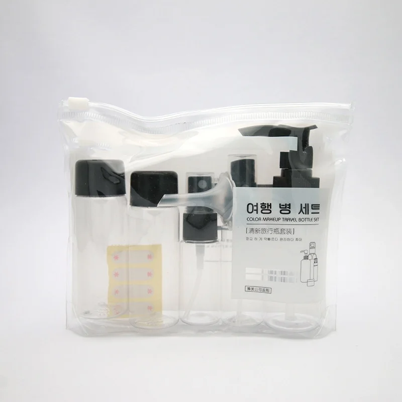 

7 шт./компл. Мини дорожный Косметический Горшок для макияжа, бутылочки для крема для лица, прозрачные пластиковые дорожные аксессуары, пусто...