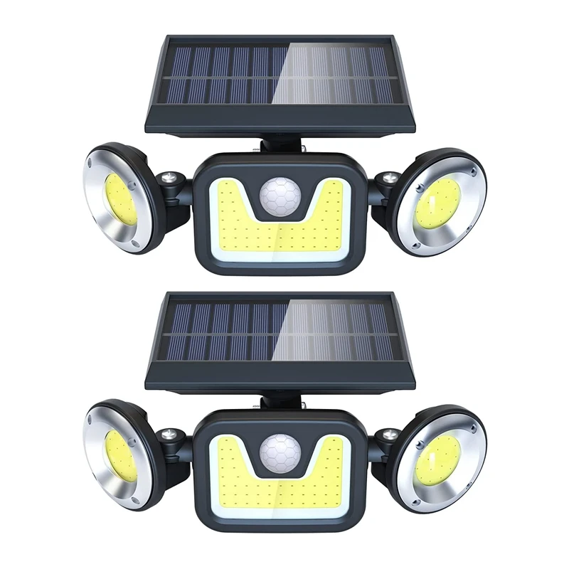 

Solar Lights Outdoor Solar Flood 3 Heads Security Lights LED Flood Lights For Garden Patio Garage Yard Entryways