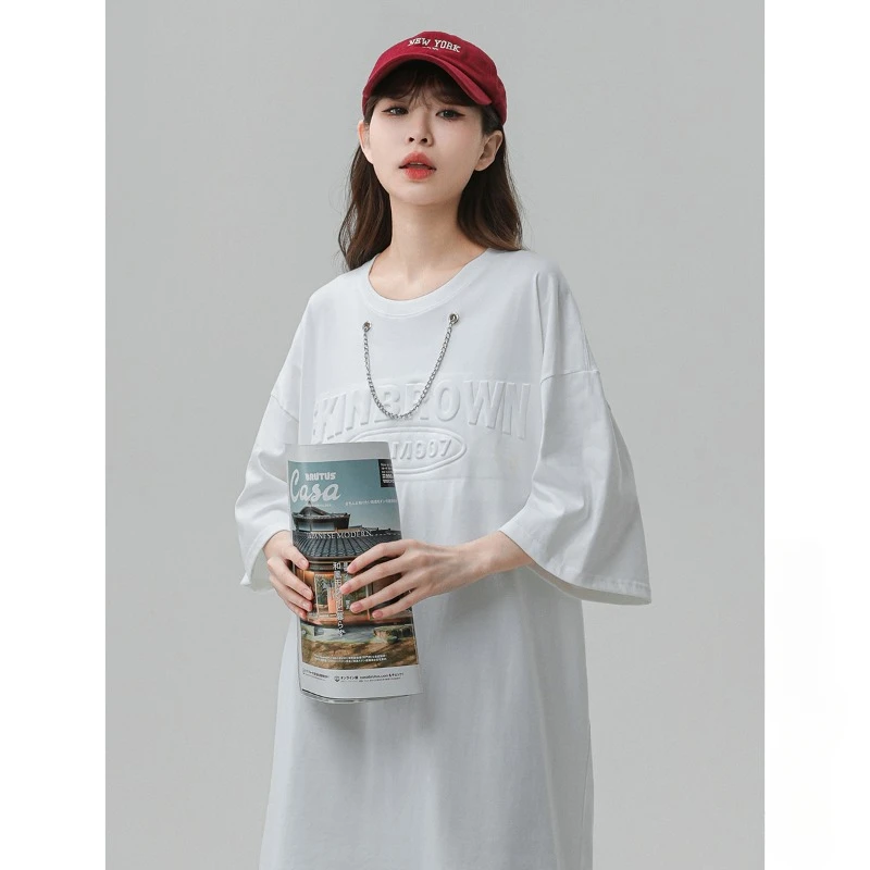 2024 нейтральная желтая ветрозащитная фотография Тяжелая буква стальная Футболка