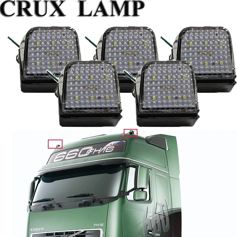 

Светодиодная Верхняя лампа для грузовика volvo fh fm, 5 шт., светодиодная Верхняя лампа светильник 92 '-on 1623726 1623727