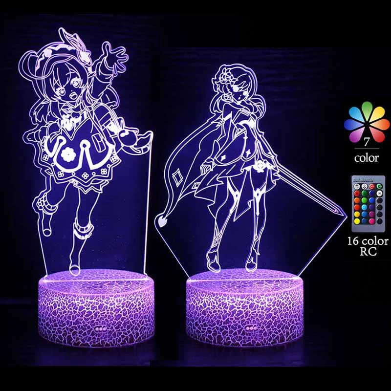 Купи Genshin Impact 3D Lamp Klee Beelzebul Game Figures Acrylic USB LED Night Lights Indoor Lighting Accessories Children Girls Gifts за 926 рублей в магазине AliExpress