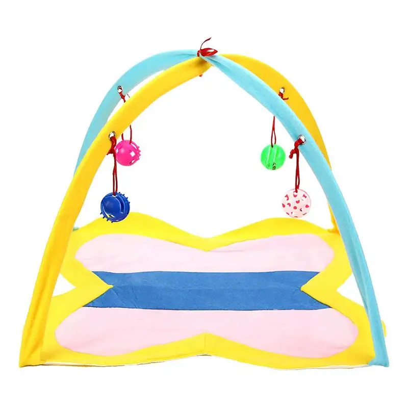 

Interactive Kitten Play Mat Soft Play Mat Bed Interactive Cat Bed Tent Multi-functional Play Mat Bed With Dangle Toys For