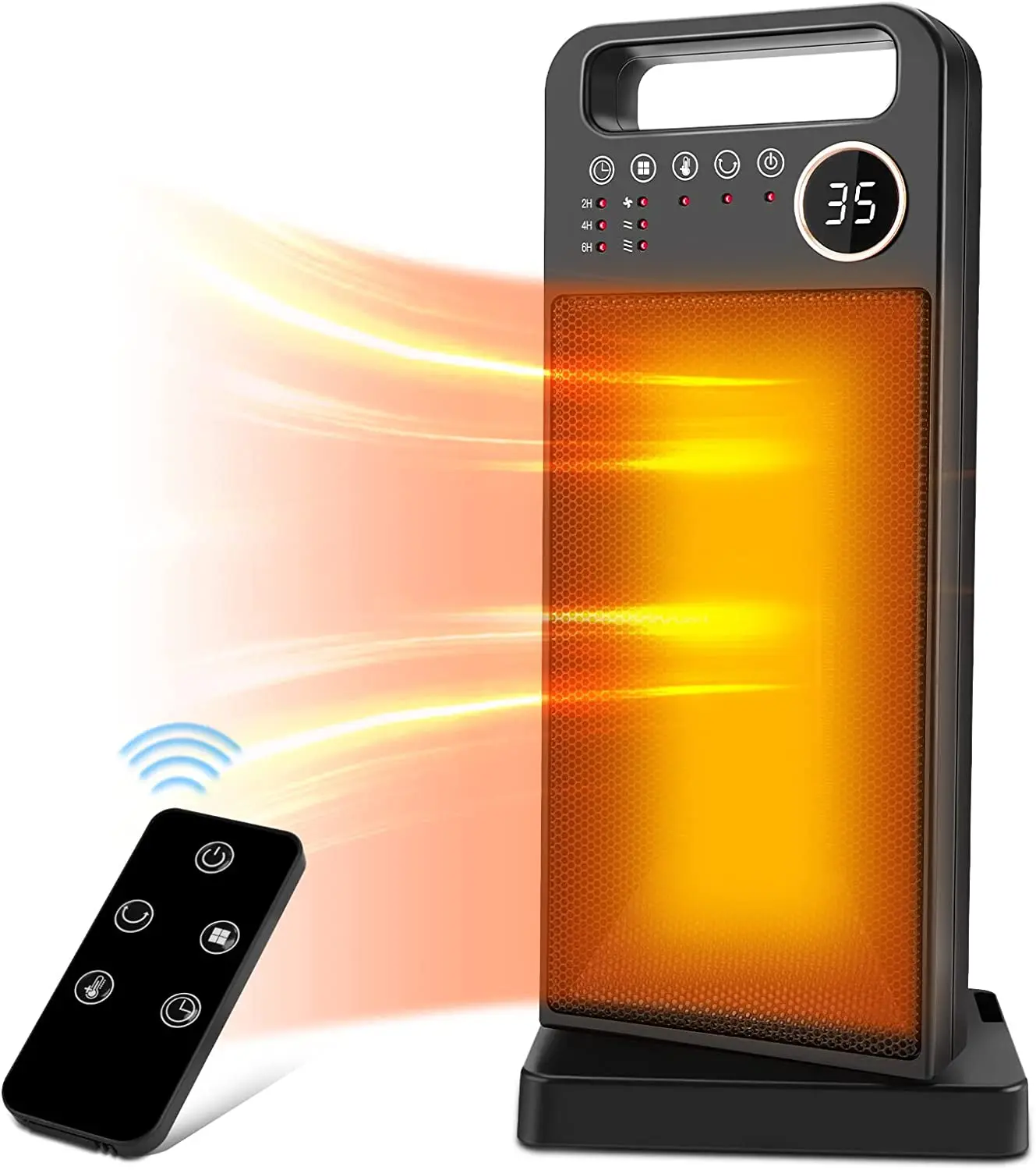 

Fan heater miavogo fan heater energy saving 2000W electric heating 3-stufig adjustable hot and cold with timer function Thermal
