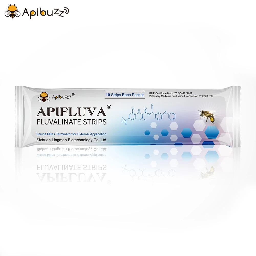 Apibuzz Apifluva Fluvalinate 10 полосок против пчелиного варроа лечение клещей медицинское