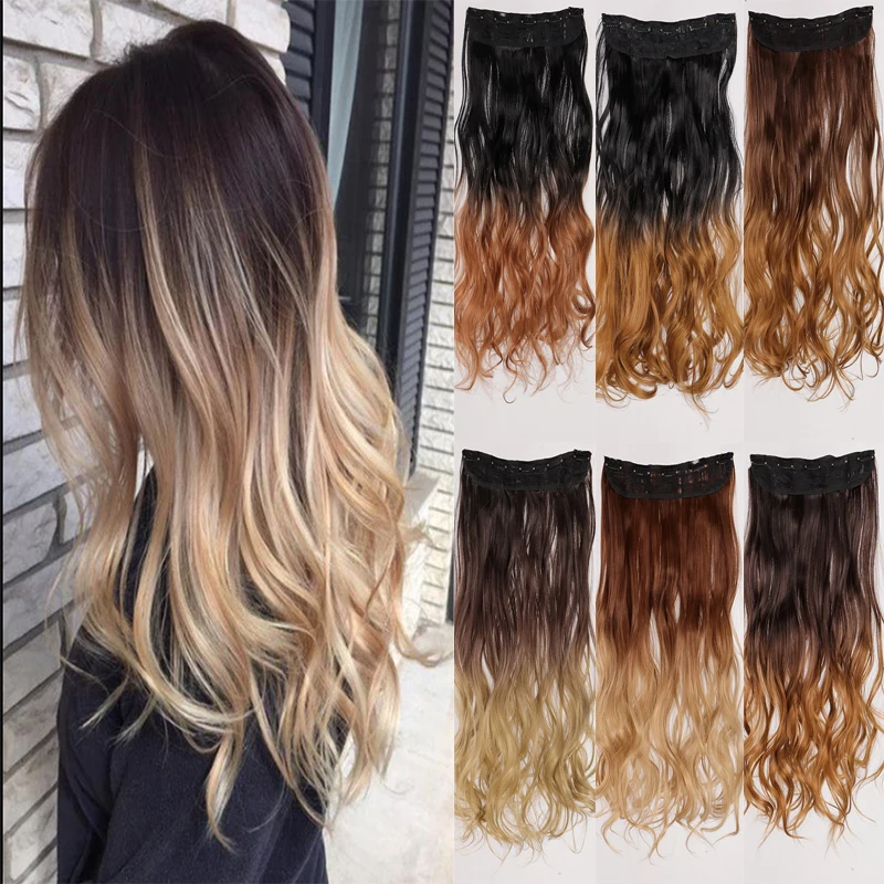 

MANWEI синтетический парик один кусок с 5 заколками для волос Наращивание волос Синтетические натуральные цвета кусочки волос прямые волнисты...