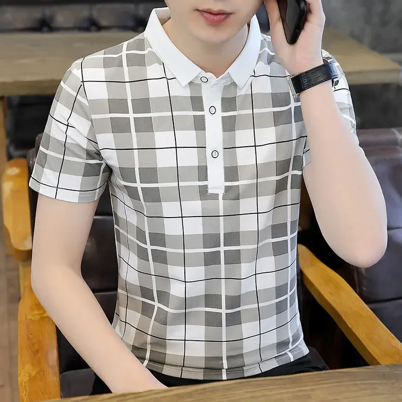 Мужская винтажная футболка-поло черная футболка в полоску с воротником размеры