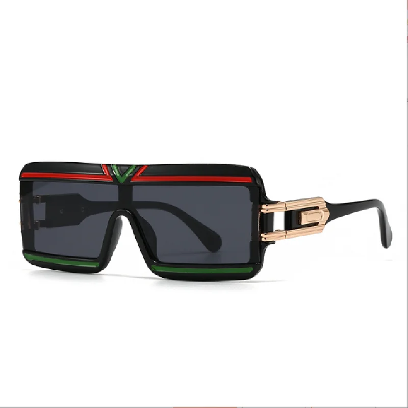 Ретро прямоугольные солнцезащитные очки в большой оправе с плоским верхом