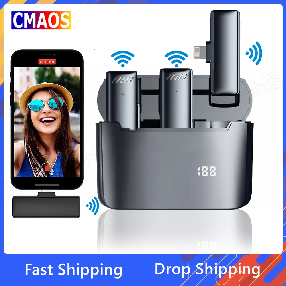 Беспроводной петличный микрофон система с микрофоном для записи аудио и видео