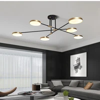 modern led chandelier with round gold lampshade pendant lights for living room restaurant kitchen decor dimmable hanging lights