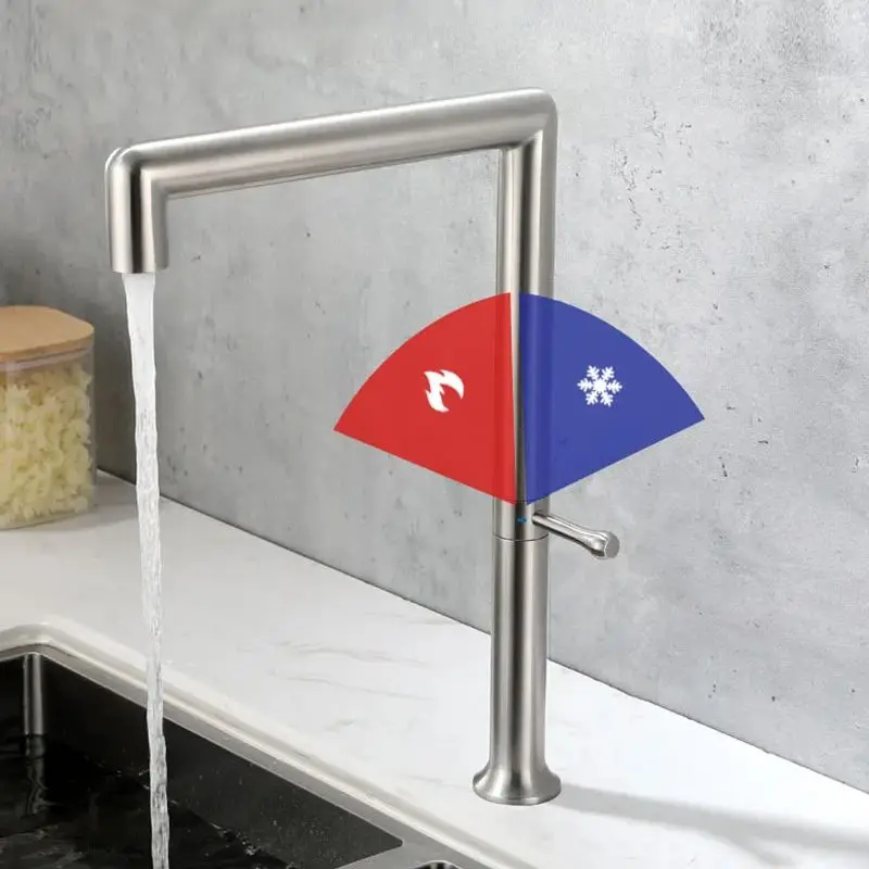 Матовый золотой креативный смеситель из нержавеющей стали 304 для кухонной