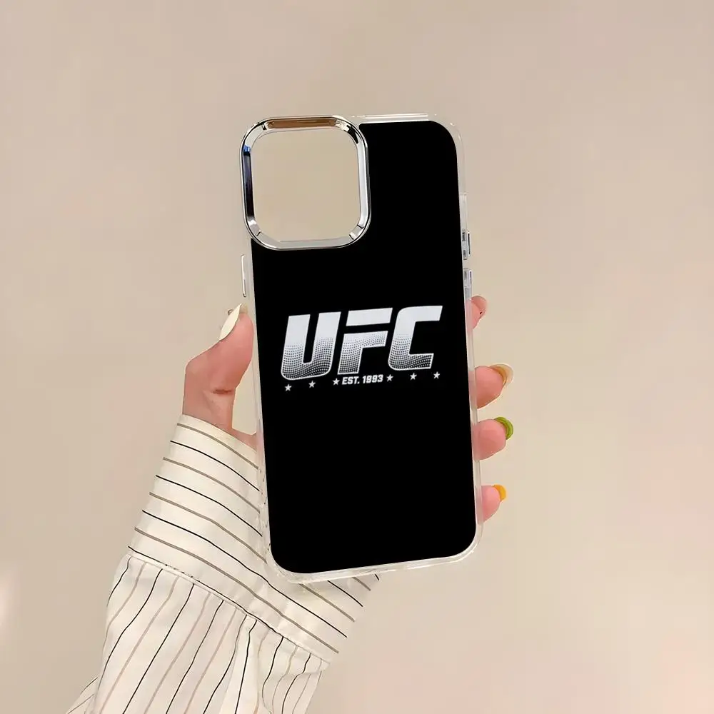 Фото Чехол для телефона с логотипом UFC для iPhone 17 Air 16 15 14 13 12 11 Pro Pro Max Plus, прозрачный, мягкий №3