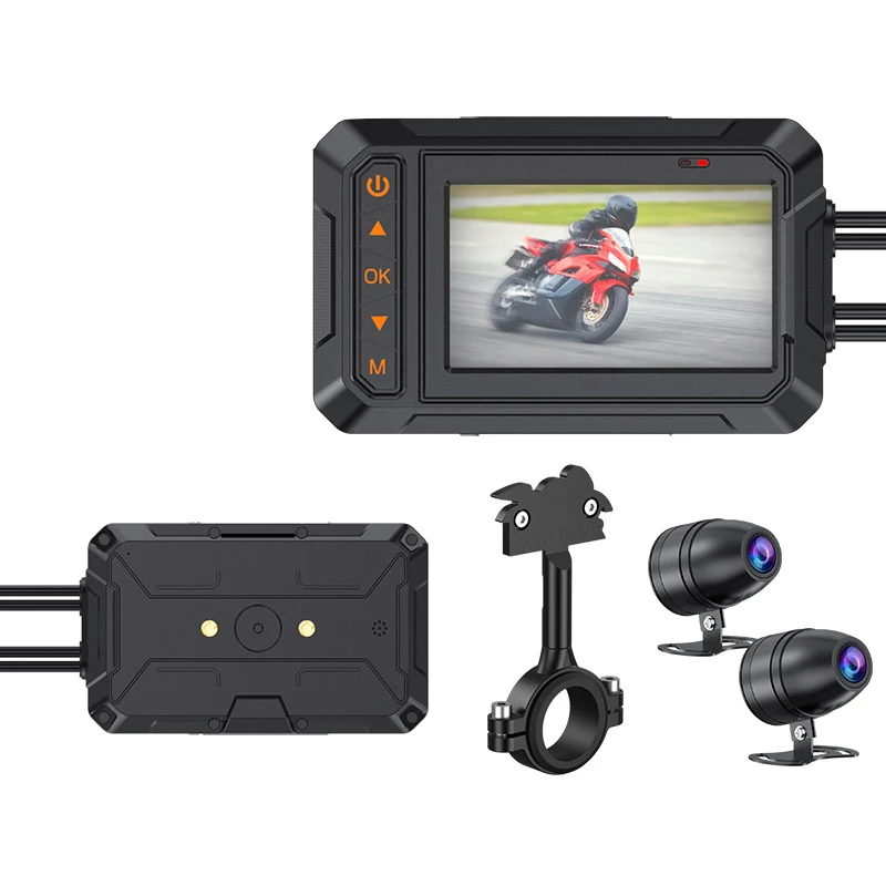 

Front+Rear Dual 2K Cameras Motorcycle Vehicle Driving Recorder 2K HD Quality 4 Million SONY Sensor With Night Vision Karadar V5