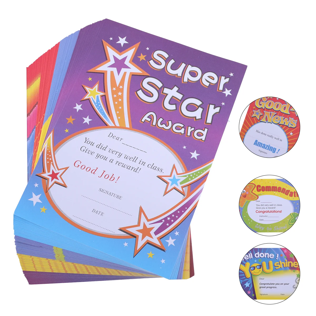 

100 Pcs Small Award A5 Kindergarten Commendation Letter Preschool Supplies Kids Certificate Paper Children's