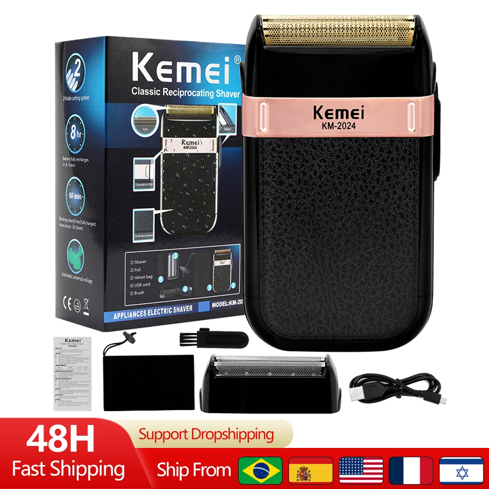 

Kemei Machine for Men Barbeador Electric Shaver Beard Shaving Machine Bald Head Electric Razor Afeitadora Electrica Para Hombre