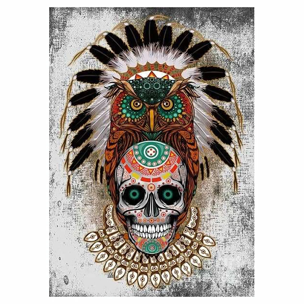 

5D DIY Diamond Painting Owl Skull Full Square/Round Rhinestone Hobby Crafts Mosaic Handmade Gifts Cross Stitch Home Decor