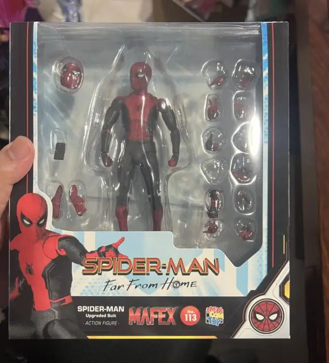 Mafex 113 фигурки супергероев Marvel Человек-паук далеко от дома BJD игрушки для детей 15