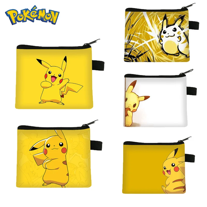 

Детский кошелек для монет из аниме Покемон, держатель для карт Пикачу, сумка для монет из полиэстера, милая мультяшная миниатюрная сумка на молнии для хранения детских игрушек, подарки