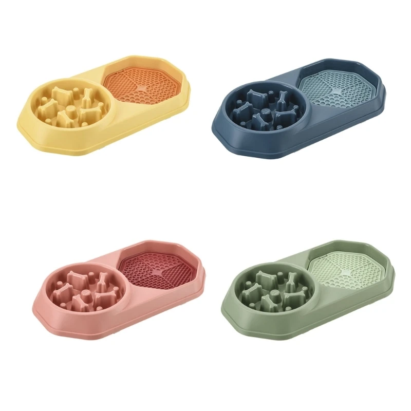 

2 in 1 Pet Tableware Dogs Licking Mat and Bowl No-Spill Treat Dispenser Set Cats Slow Eating Bowl