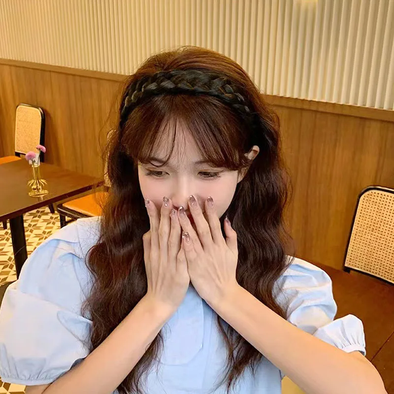 Плетеная повязка на голову Fishbone корейский стиль 2021 Нескользящие аксессуары для