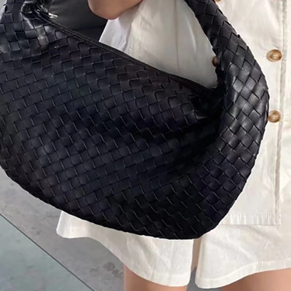 

Сумка-тоут Bisi Goro женская с узлом, роскошная брендовая плетеная сумочка ручной работы, кожаная яркая Банкетная Наплечная клатч в форме полумесяца