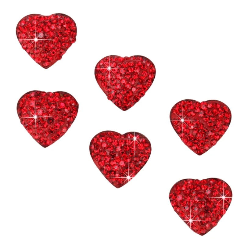 6 шт. кристаллические автомобильные наклейки в форме сердца для элегантного