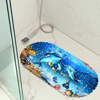ocean dolphin 3d bathroom mat bath room door mat pvc non slip mat waterproof suction cup floor mat