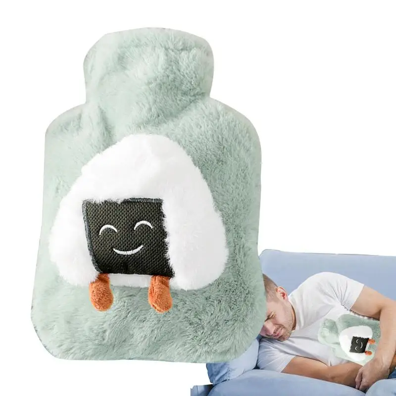 

Hot Water Bag Cute Hot Water Bottle With Soft Fleece Cover Neck And Hand Warmer Water Filling PVC Hot Water Bottle Soft Plush