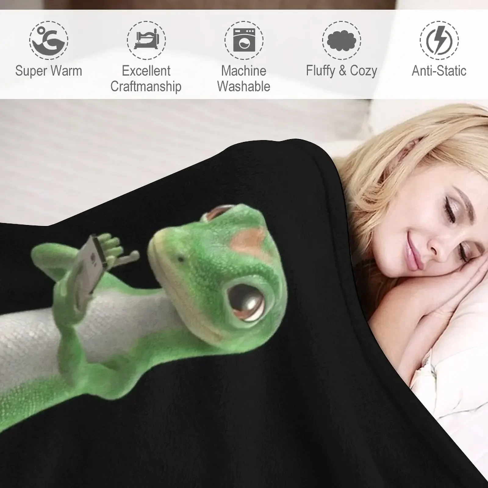 Мужская футболка Geico Gecko трендовое одеяло с графическим рисунком пушистые