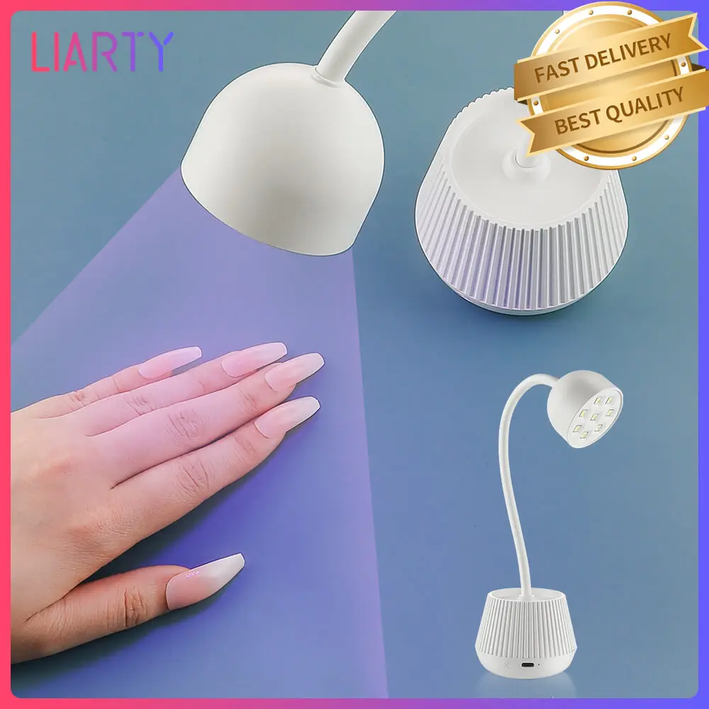 Desktop UV/LED Nail Drying Lamp 24W High Power 8 Pcs Beads Drying Quickly High Service Life 360°Adjustable Tube Free Your Hand