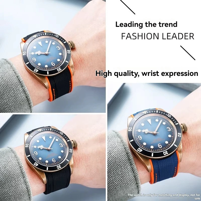 Фото Часы TUDOR Blue Bay Bronze M79250 с маленьким медным цветочным узором, силиконовым ремешком и водонепроницаемым браслетом TUDOR 43 мм №5