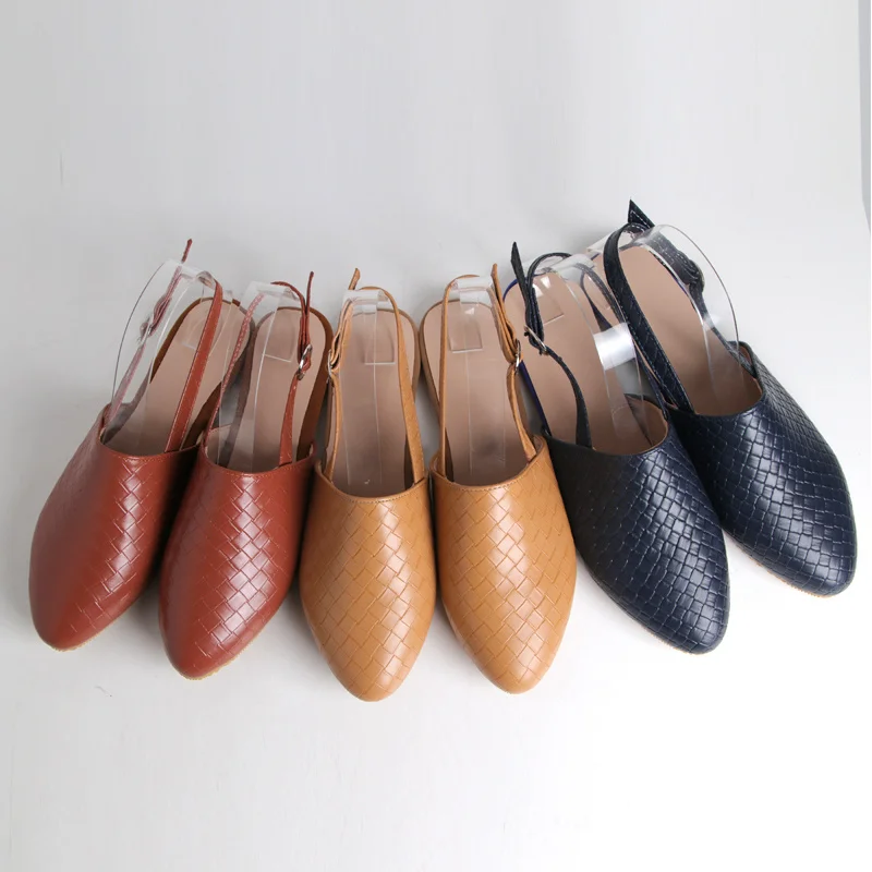 

Women Flat Shoes Pointed Toe Buckle Strap Weave Casual Ladies Shoes 2022 New Spring Autumn Flats Women's Shoes