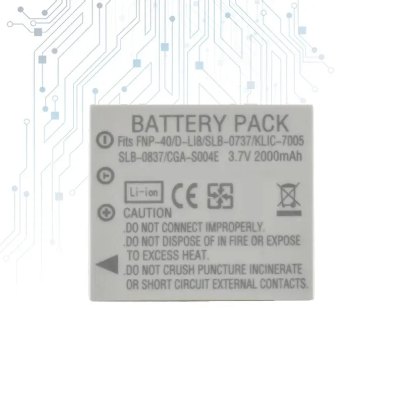 Сменный аккумулятор FNP-40 на 2000 мАч для BENQ DLI-102 FUJIFILM KODAK KLIC-7005 PENTAX D-LI8 D-Li85 SLB-0737