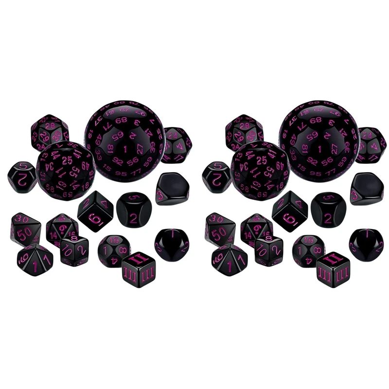 

30Pieces Complete Polyhedral DND Dice Set D3-D100 Spherical RPG Dice Set For Role Playing Table Games Supplies