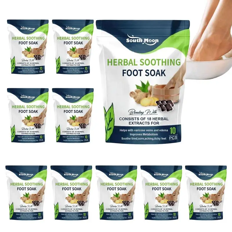 

10 Pack Soothing Herbal Foot Soak Drainage Ginger Foot Soak Natural Mugwort Herb Foot Soak Ginger Foot Bath Bag For Relieving
