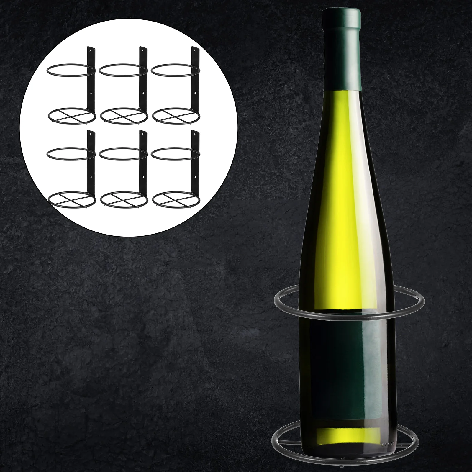 

Rack Bottle Wall Holder Mounted Display Red Stand Storage Bottles Iron Racks Metalhanger Drinkshanging Holders Single Champagne