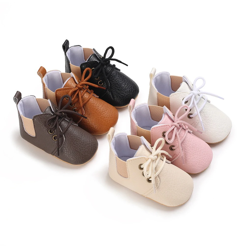 

Baby Boys Girls Infant Toddler Non-slip Flat Soft-sole First Walkers Crib Shoes Formal Children's PU Leather Shoes Moccasins