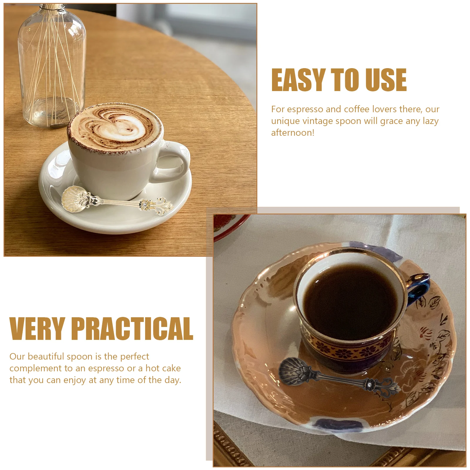 4 шт. прочные ложки для смешивания из цинкового сплава практичные кофейные