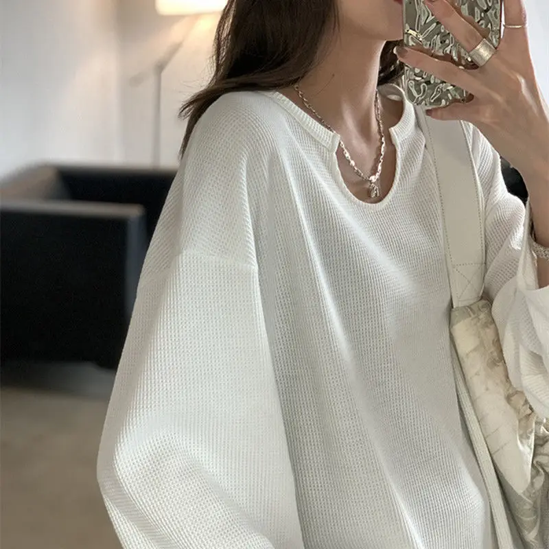 

T-shirts Women Spring Autumn Sun-proof Casual Minimalist Prevalent Basic New Ins BaggyFemme M-4XL All-match Pure Simple Comfort