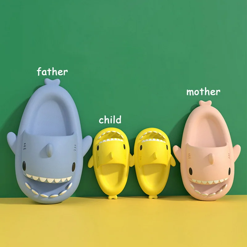 

New Color Summer Shark Slippers Mens Fashion Slippers Solid Color Casual Home Shoes Eva Non-Slip Shoes Womens Beach Shark Slides