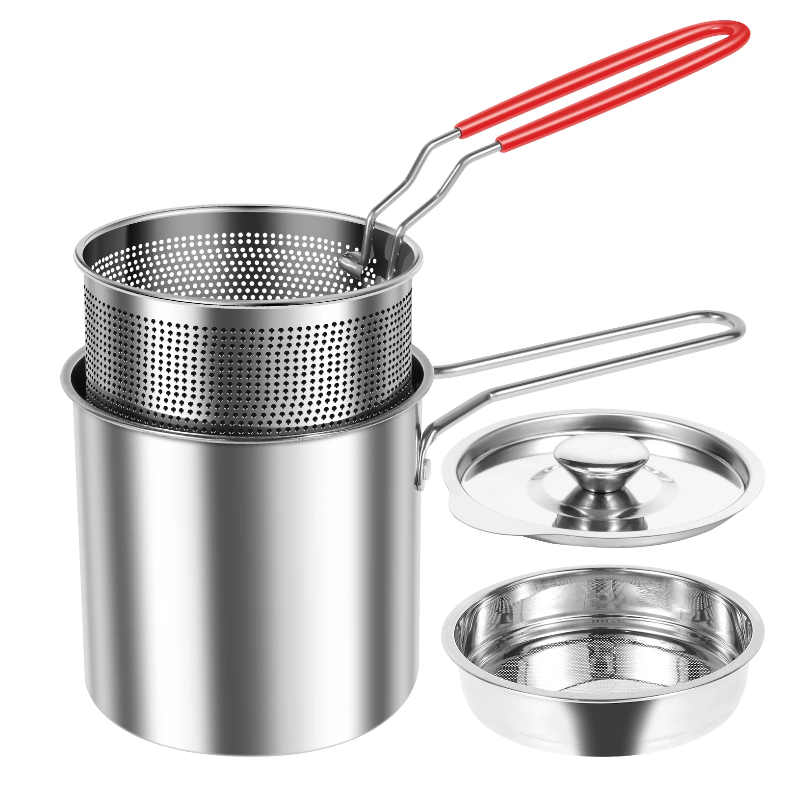 Фритюрница Из Нержавеющей Стали С Корзиной Многофункциональная Компактная