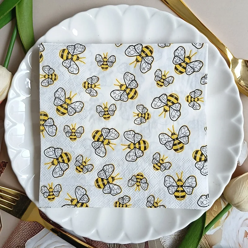 

Бумажные салфетки для вечеринки на тему пчел 20 шт.