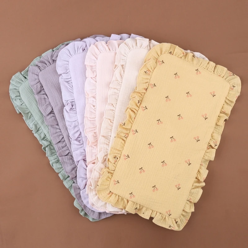 

Multi Layer Bib Ruffle Bandana Newborn Cotton Bib Super Absorbent Burp Cloth