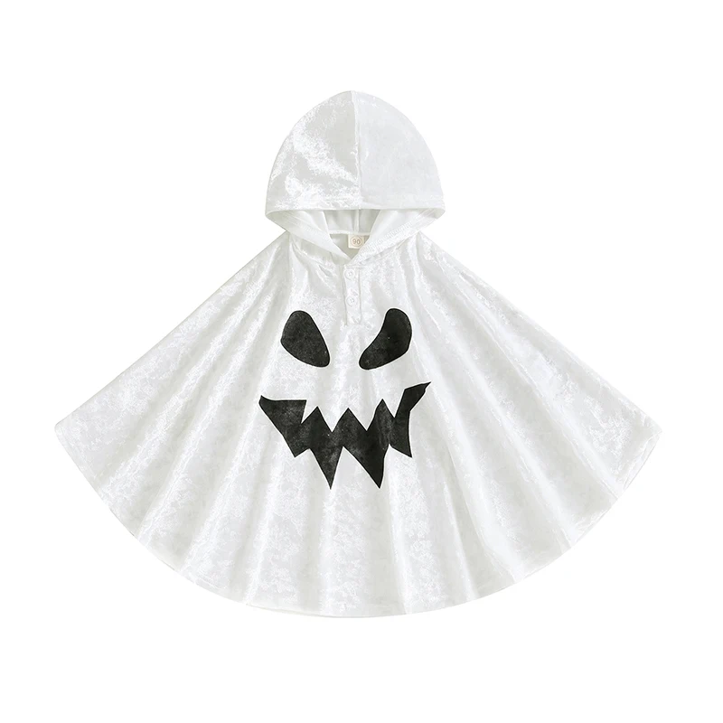 

Nicoxijia Baby Boy Girl Halloween Costume Pumpkin Face Ghost Cloak Poncho Cape Cosplay with Hat Party Robe Outfits
