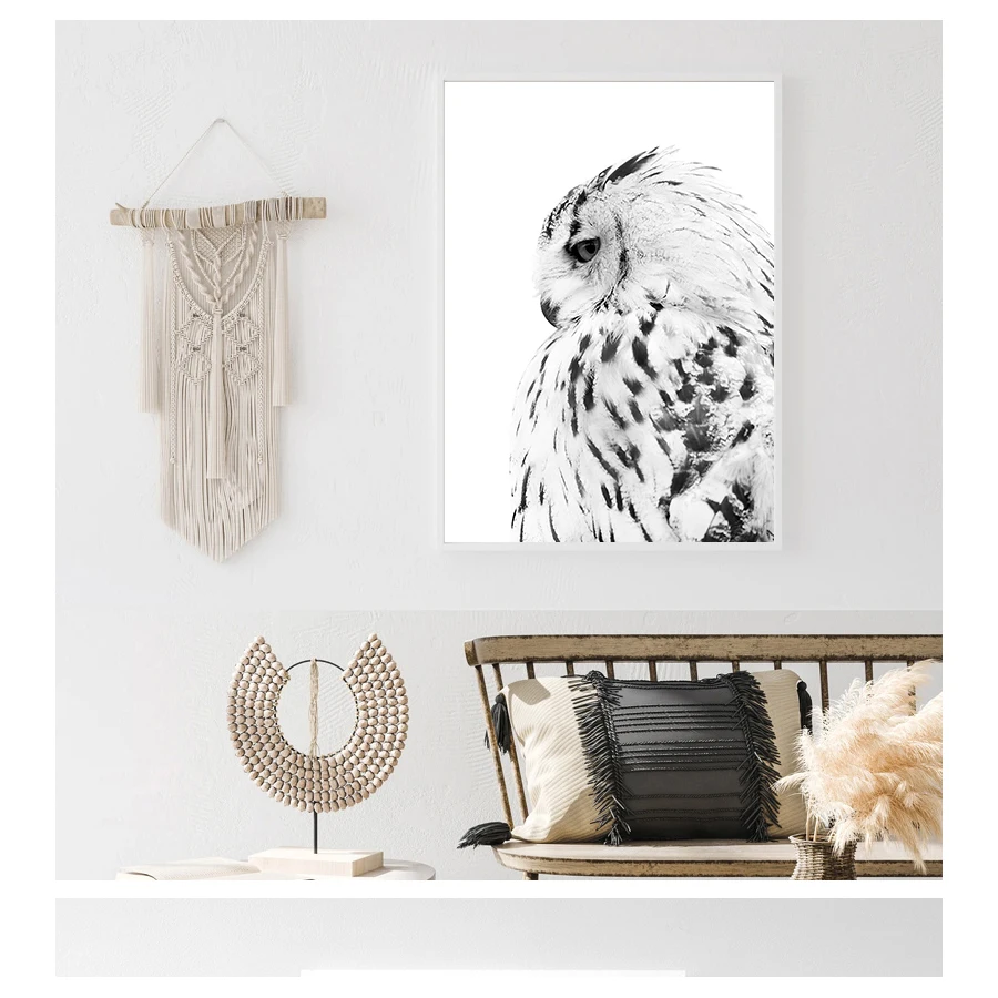 

Скандинавская животная сова, Реалистичная Картина на холсте, искусство, картина на стену, Картина на холсте, современный настенный Декор