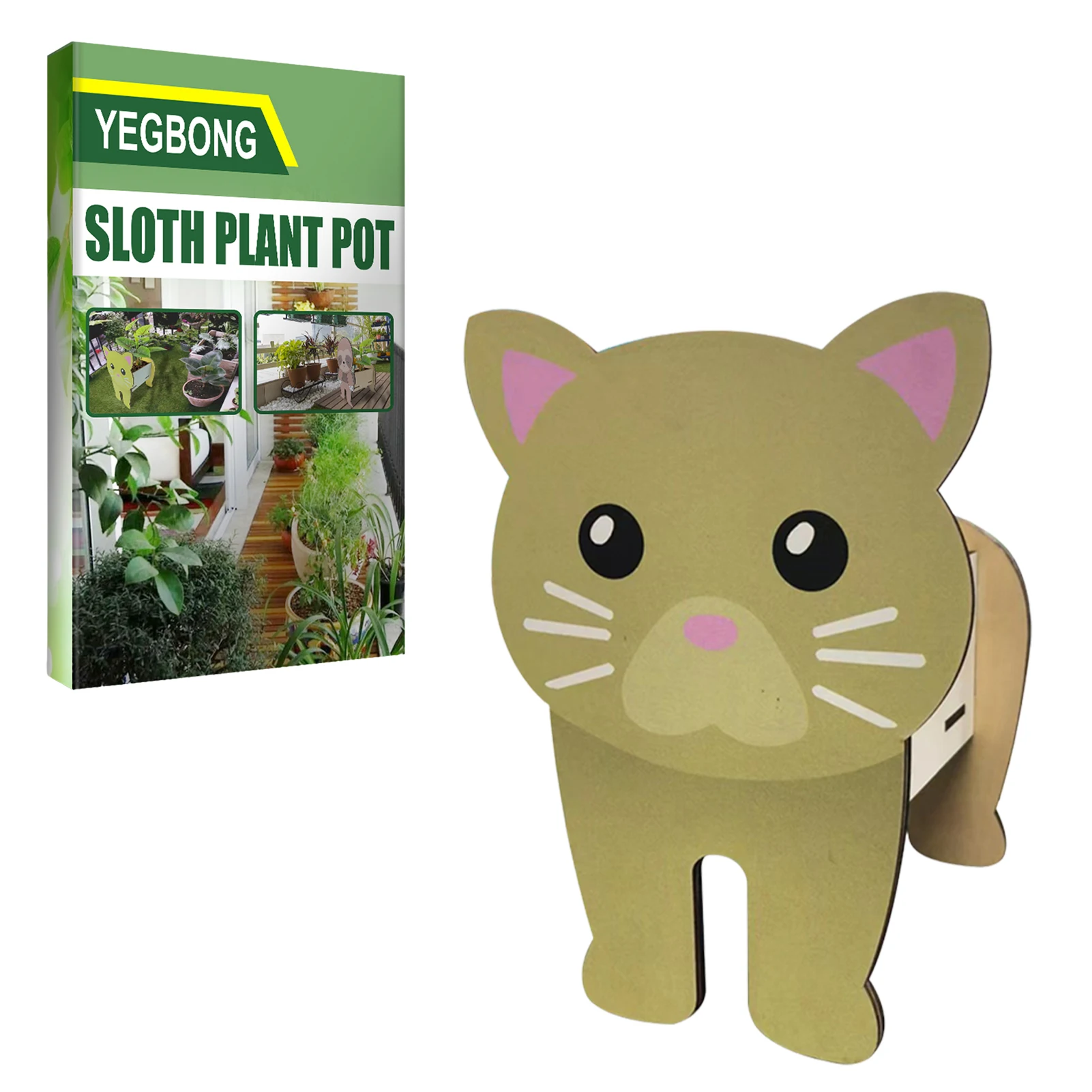 

Плантатор Ленивец, лабрадор, суккулент, деревянный горшок для растений, милый мультяшный Настольный цветочный горшок, Рождественский сад, д...